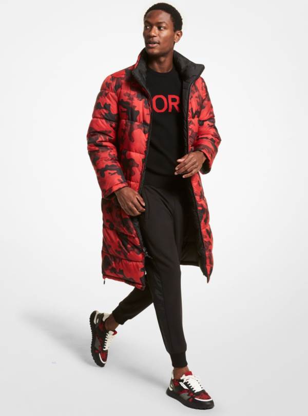 Panske Kabáty Michael Kors Reversible Camo Puffer Čierne - Oblecenie Michael Kors Akcia | MGVSY-6082
